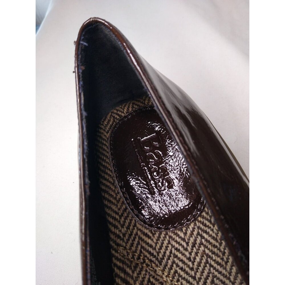 GH Bass Gallop Womens 10 M Cocoa Brown Patent Comfort Flats Elastic Band NEW - Picture 6 of 12